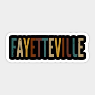 Retro Fayetteville Pattern 80s 90s Birthday Style Colorful Sticker